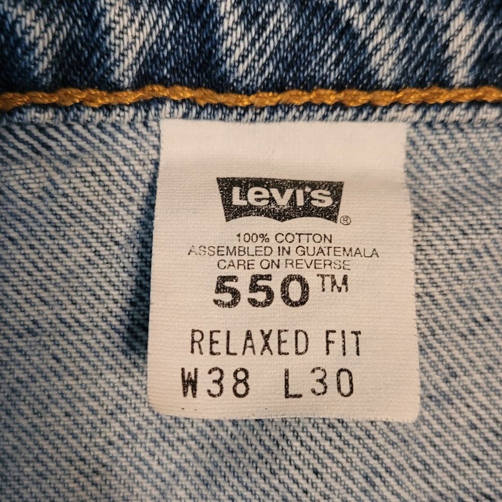 VTG 90s Levi's 550 Relaxed Fit Jeans Orange Tab Tag 38x30 Measures 36x29 - Picture 6 of 13